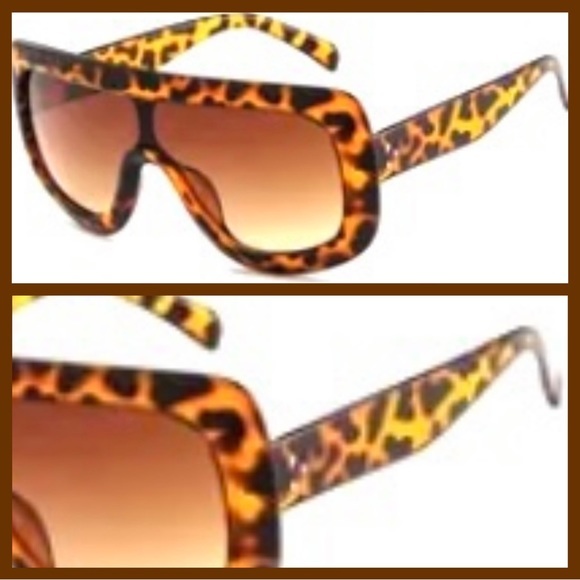 🕶WIDE FRAME RECTANGLE GOGGLE TORTOISE STYLISH SUNNIES-NEW🕶TRENDY‎ - Picture 3 of 15
